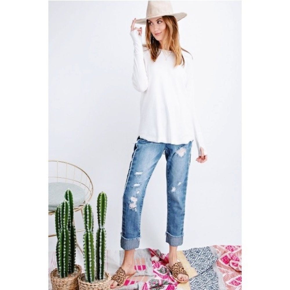 Rib Knit Tunic Top - Picture 2 of 5